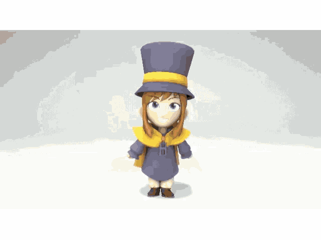 a cartoon character wearing a top hat with a yellow stripe