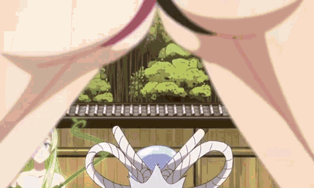 a couple of anime characters are standing next to each other with their butts showing .
