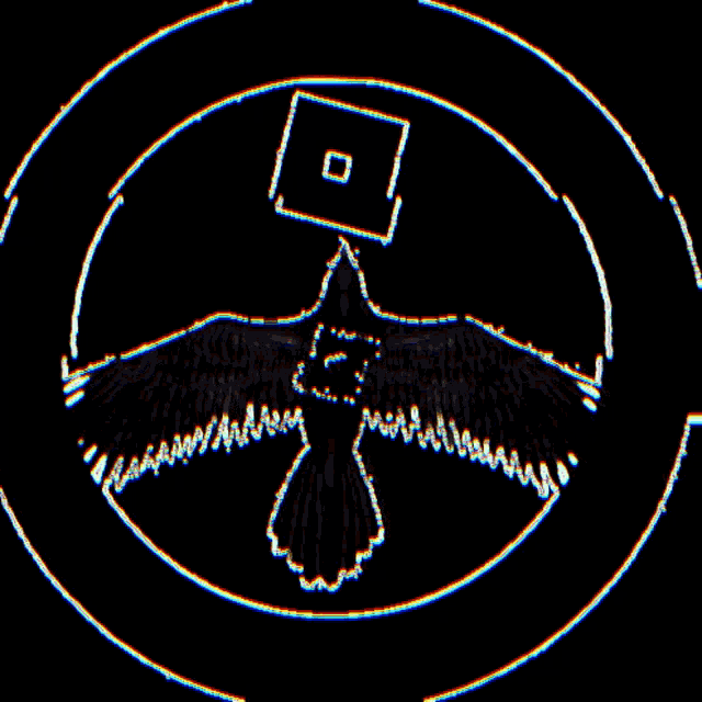 a drawing of a bird in a circle with the letter s in the center