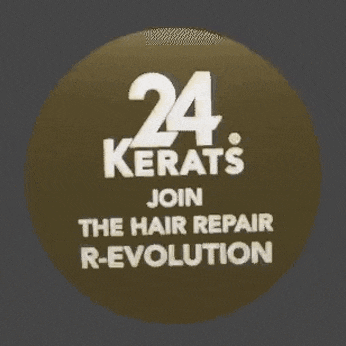 a brown button that says 24 kerat 's join the hair repair r-evolution