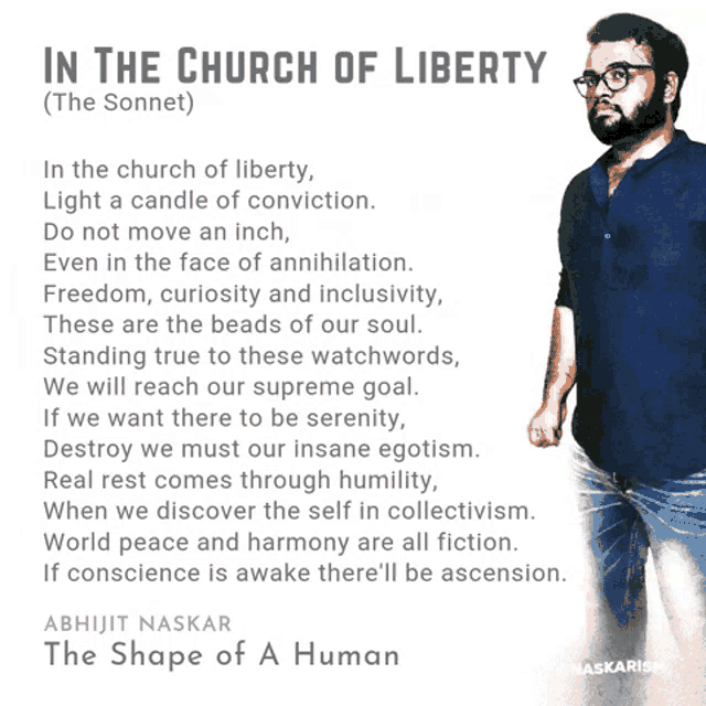 in the church of liberty written by abhijit naskar the shape of a human