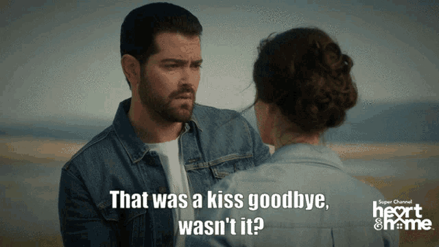 a man and woman on the beach with the words that was a kiss goodbye wasn t it