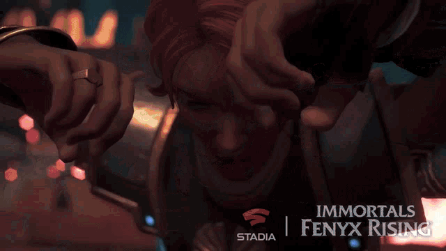 a video game called immortals fenyx rising is being advertised