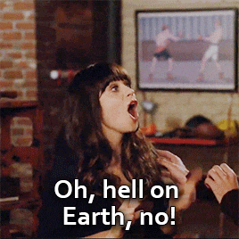 a woman with her mouth open says " oh hell on earth "