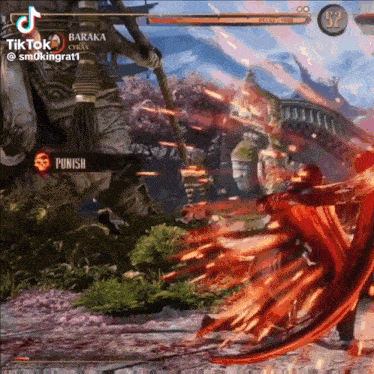 a screenshot of a video game with a punish button