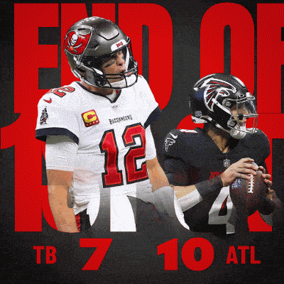a poster for the buccaneers and falcons football players