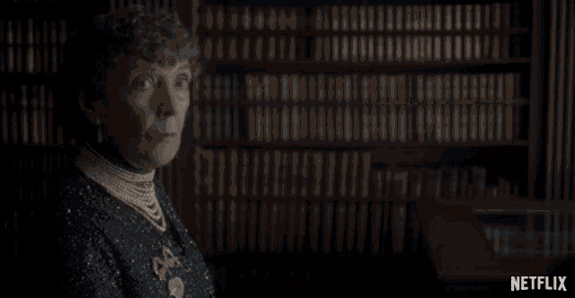 an older woman in a library says i did n't say that