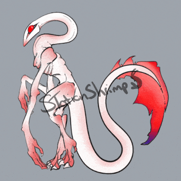 a drawing of a flamingo with the words static shrimps written on the bottom