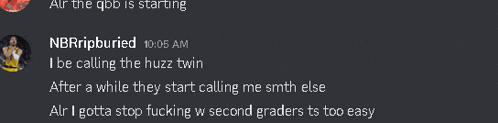 a screenshot of a conversation between nbrripburied and air the qbb is starting
