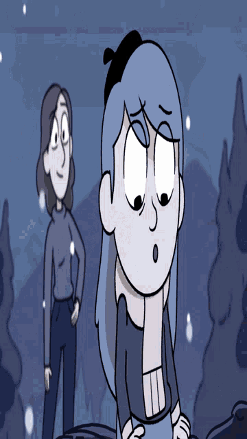 a cartoon of a woman standing next to another woman