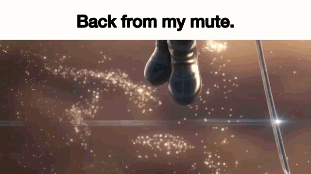 a picture of a person with the words back from my mute below them