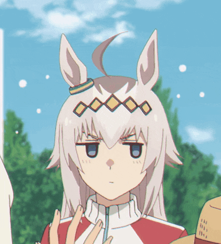 a cartoon drawing of a girl with a bunny ear