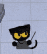 a cartoon cat is holding a fishing rod in a video game .