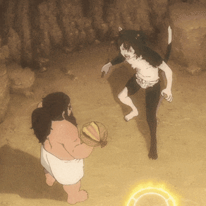 a cartoon drawing of a man and a cat fighting