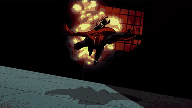 a cartoon of a man flying through the air with the number 0 on his chest