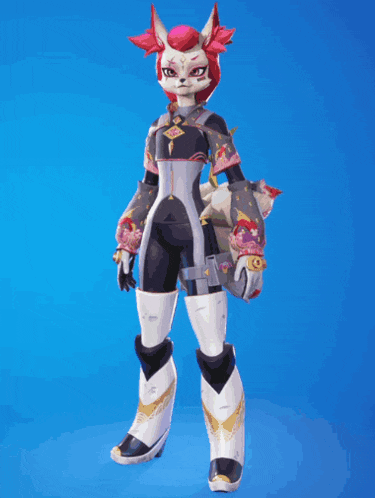 a cartoon character with a fox 's face and a fox 's tail
