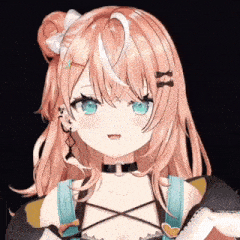 a girl with pink hair and blue eyes is wearing a choker .