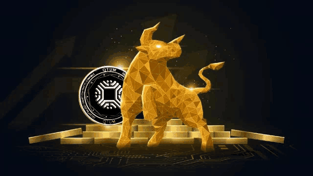 a bull is standing in front of a coin that says ' otium ' on it