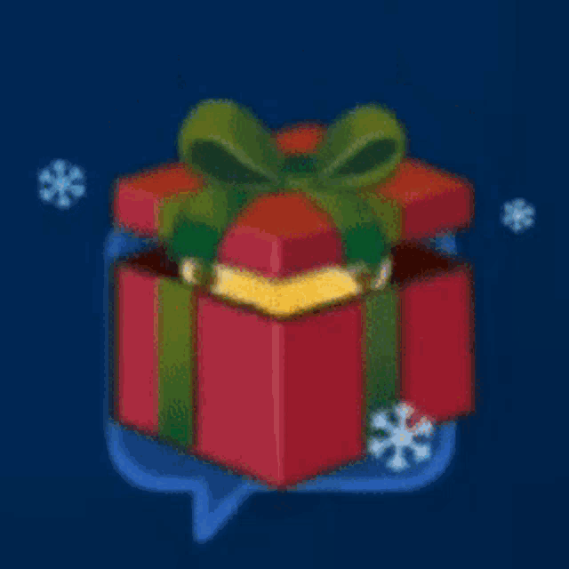 a cartoon cat is coming out of a gift box