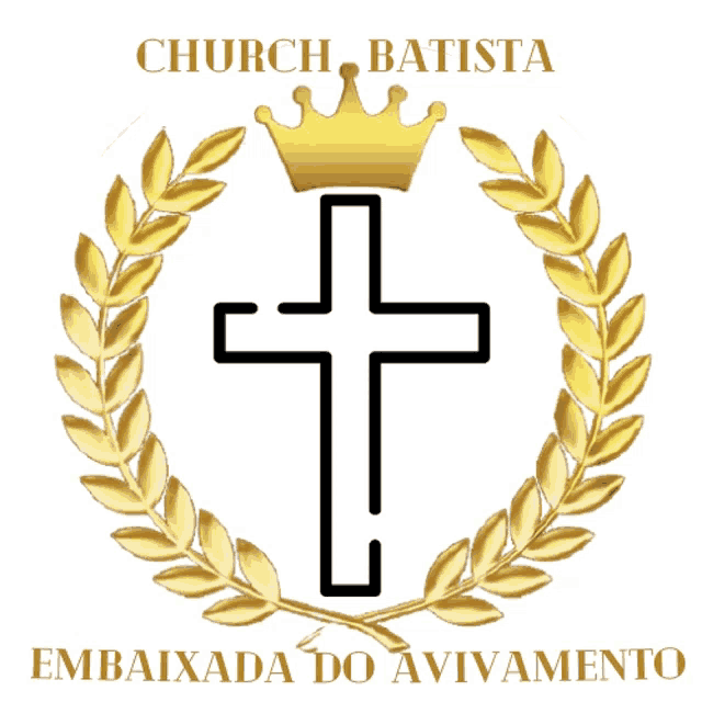 a logo for church batista shows a cross with a crown