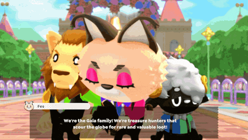 a video game character says we 're the gala family treasure hunters