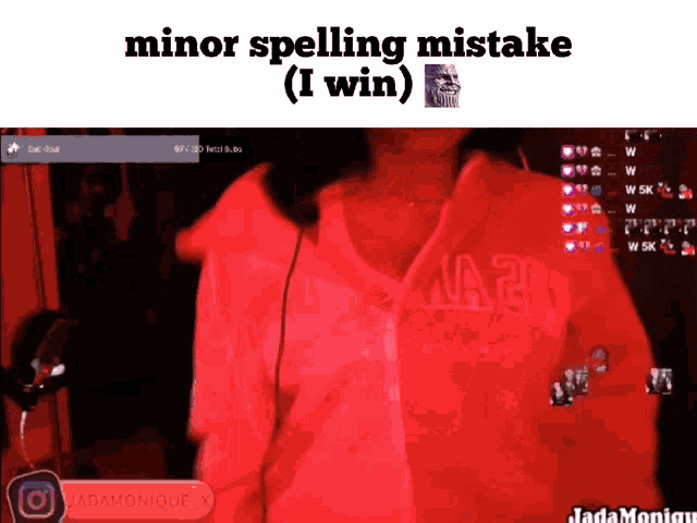 Jada Monique Minor Spelling Mistake I Win Meme GIF - Jada Monique Minor Spelling Mistake I Win Meme Epic Spelling Fail GIFs