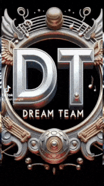 a logo for the dream team is shown in a 3d rendering