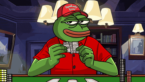 a frog wearing a red pepperoni pizza hat