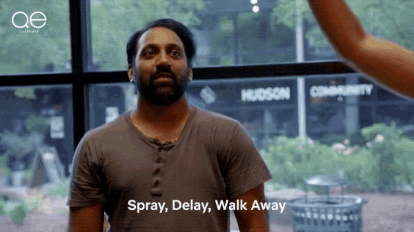 Spray Delay GIF - Spray Delay Walk Away GIFs