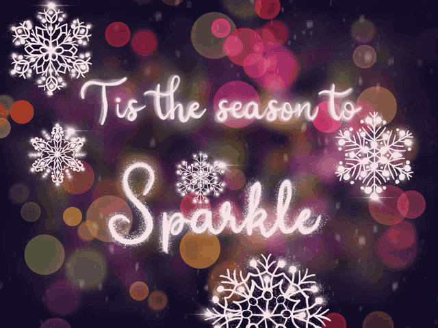a christmas greeting card that says tis the season to sparkle