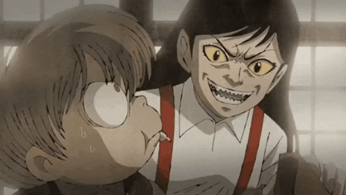 a cartoon drawing of a boy and a girl
