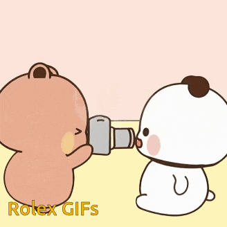 a cartoon panda bear with its mouth open and the words rolex gifs on the bottom