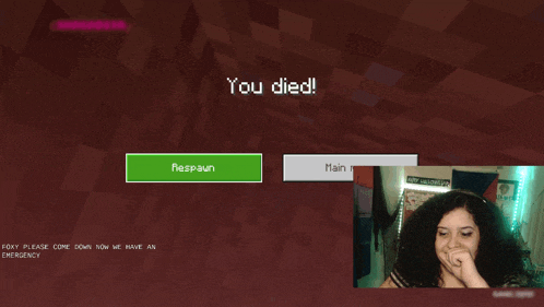 a girl playing a video game with the words you died at the top