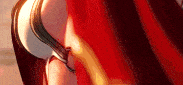 a close up of a red curtain with a few lines on it