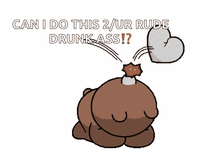 a cartoon of a bear with a heart on its head and the words can i do this