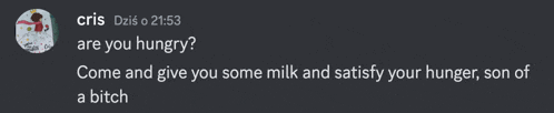 a screenshot of a text message from cris