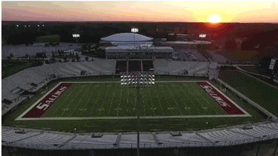 an aerial view of a football field with the word salinas on the field