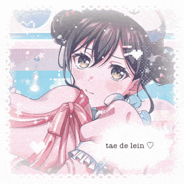 a drawing of a girl with the name tae de lein on it