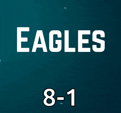 eagles win 8-1 on a dark blue background