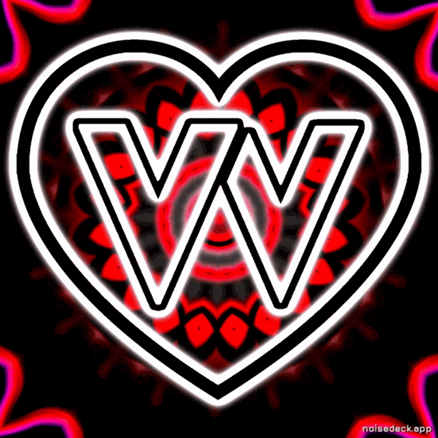 a heart with the letter w in the center