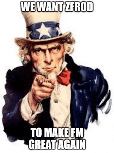uncle sam is pointing at the camera and saying `` we want zfrod to make fm great again '' .
