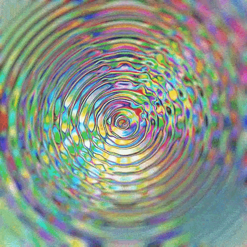 a painting of a circle with a green center