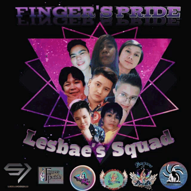 a poster for finger 's pride lesbae 's squad shows a group of young people