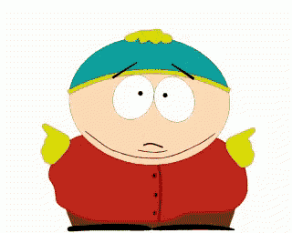 a south park character with the word screw written on his head