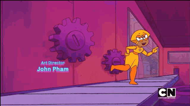 a cartoon of a robot with the name john pham on it