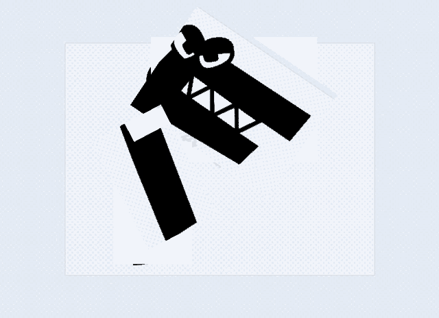 a black and white drawing of a hammer with a bow on it