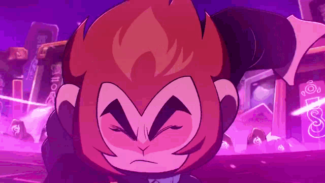 a cartoon character with a purple background and a sign that says ' apollo '