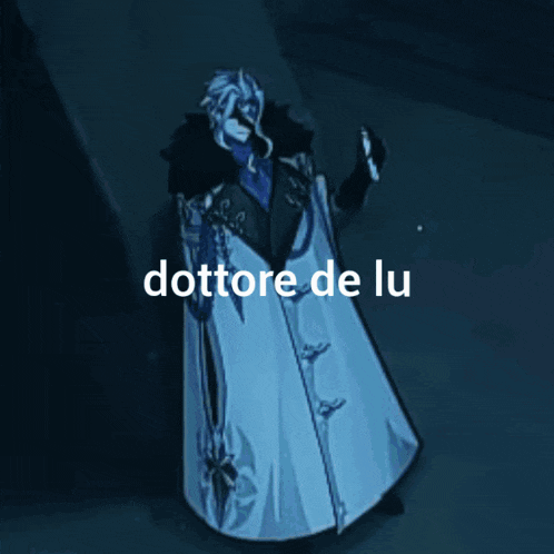 a drawing of a man with a mask and the word dottore on the bottom right