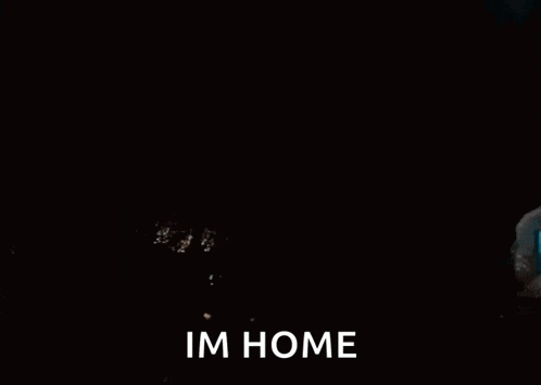 a picture of a scary face with the words im home written below it