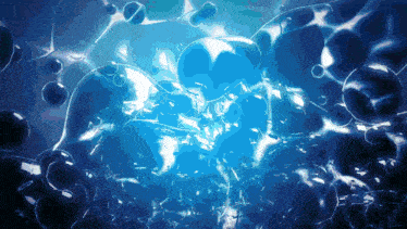 a computer generated image of bubbles in a dark blue background